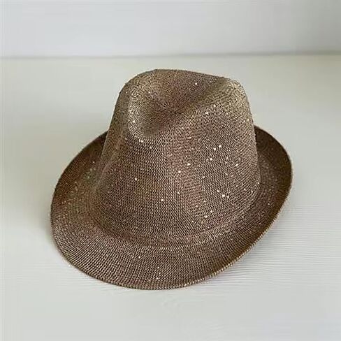 Mesh Sequins Fedoras Hat Gentleman Christmas Casual Gatherings with Rolled Up Brim for Adult Derby Men for Woman Large Heads in Saudi Arabia