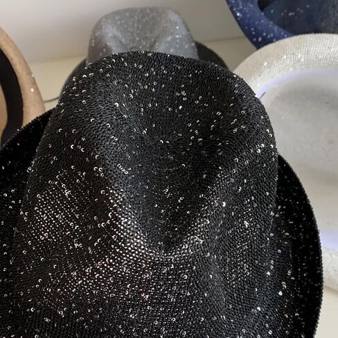 Mesh Sequins Fedoras Hat Gentleman Christmas Casual Gatherings with Rolled Up Brim for Adult Derby Men for Woman Large Heads in Saudi Arabia