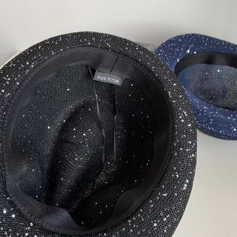 Mesh Sequins Fedoras Hat Gentleman Christmas Casual Gatherings with Rolled Up Brim for Adult Derby Men for Woman Large Heads in Saudi Arabia