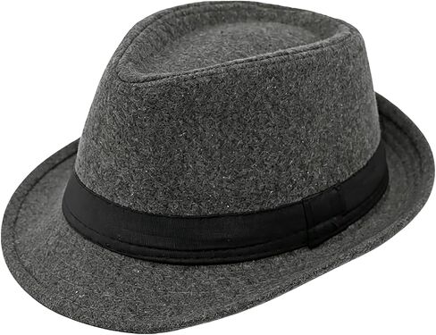 Unisex Trilby Fedora Hat 1920s Panama Hat Manhattan Gatsby Hat with Band Derby Hat Jazz Cap in Kuwait
