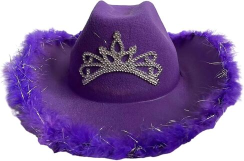 Hats Western Hat Womens Adult Furry Trims Fedoras Costume Accessories Cowgirls Hats for Women in Saudi Arabia