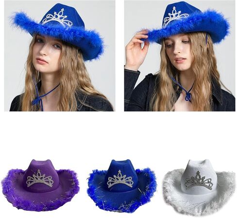 Hats Western Hat Womens Adult Furry Trims Fedoras Costume Accessories Cowgirls Hats for Women in Saudi Arabia