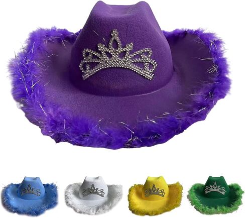 Hats Western Hat Womens Adult Furry Trims Fedoras Costume Accessories Cowgirls Hats for Women in Saudi Arabia