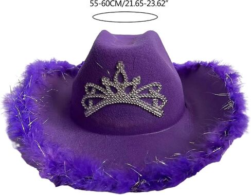 Hats Western Hat Womens Adult Furry Trims Fedoras Costume Accessories Cowgirls Hats for Women in Saudi Arabia