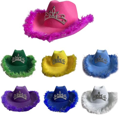 Hats Western Hat Womens Adult Furry Trims Fedoras Costume Accessories Cowgirls Hats for Women in Saudi Arabia