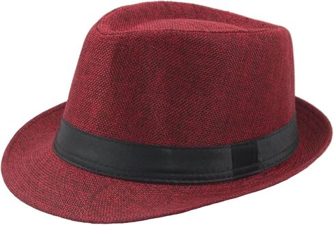 Brimmed Fedoras Color Classical Beach Sun Hat 1920s Ganster Costume Accessory for Men Women Homburg Hat in Saudi Arabia