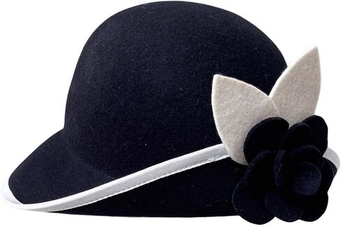 Woolen Dome Caps Vintage Camellia Flower Fedoras Carnivals Party Props Accessories Adjustable Hat in Saudi Arabia