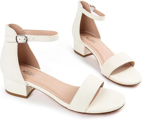 Girls Dress Shoes Low Heel Sandals Open Toe Ankle Strap for Flower Girl Wedding Party,Little and Big Girls in Saudi Arabia