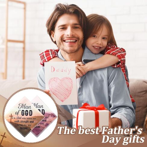 Ceenna 50 Pcs Christian Fathers Ideal Day Gift for Church Bulk Man of God Handkerchief Bible Verse Handkerchiefs Religious Inspirational Quote Gift for Him Men Dad in Kuwait