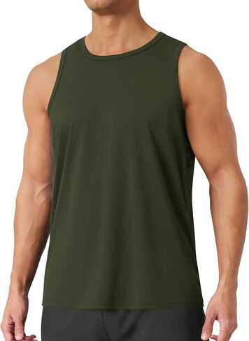 BOOJO Tank Tops Men - Summer Black Quick Dry Moisture Wicking Workout Muscle Sleeveless Shirts for Gym Running Beach in Kuwait
