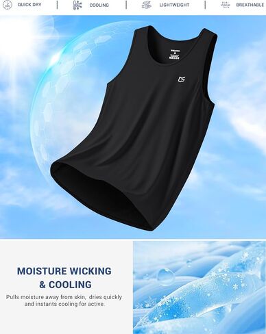 G Gradual Men's Workout Tank Tops Sleeveless Muscle Shirts Summer UPF 50+ Quick Dry Shirts for Men Athletic Running Gym in Kuwait