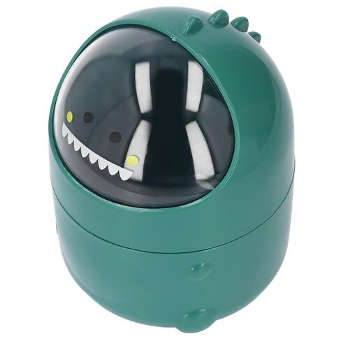 Mini Desktop Trash Can Cute Baby Dinosaur Design Swing Lid Paper Towel Storage Mini Trash Can for Kids Room (Green Baby Dinosaur) in Saudi Arabia
