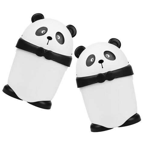 Ciieeo 2pcs Cute Panda Trash Can with Lid, Small Cartoon Animal Garbage Bin for ’ Bedroom, Bathroom, Kitchen, Cute Decorative Wastebasket for Home and Office in Kuwait