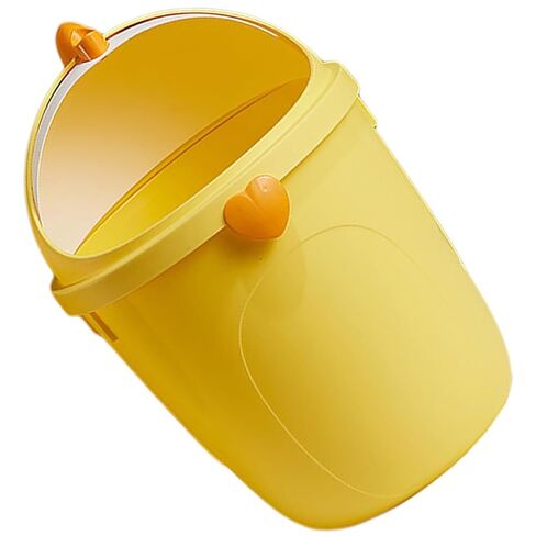 Cartoon Small Trash Can with Lid Large Chick-Shaped Desktop Garbage Can for Home Office Wastebasket Storage Bin in Saudi Arabia