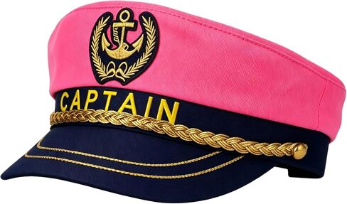 ANABIUP Yacht Captain Hat, Hot Pink Sailor Hat for Men & Women,Yacht Rock Style Captains Cap for Nautical Theme Parties in Saudi Arabia