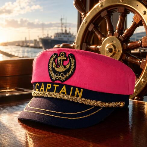 ANABIUP Yacht Captain Hat, Hot Pink Sailor Hat for Men & Women,Yacht Rock Style Captains Cap for Nautical Theme Parties in Saudi Arabia