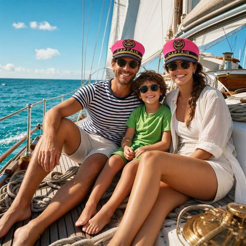 ANABIUP Yacht Captain Hat, Hot Pink Sailor Hat for Men & Women,Yacht Rock Style Captains Cap for Nautical Theme Parties in Saudi Arabia