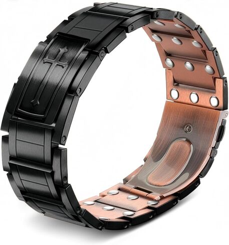 Cross Copper Bracelet for Men 6200 Gauss | Mens Bracelet 99.99% Pure Copper - Adjustable Fit | Christian Cross Magnetic Bracelets for Men - Stylish Religious Jewelry in Saudi Arabia