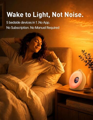 Dekala Sunrise Alarm Clock for Heavy Sleepers with Pulse Wake, Sunset Sound Machine with Breathing Ambient Light, Loud Alarm for Bedrooms, Wake Up Light, Digital Color Display & 7 Themes, No App in Saudi Arabia