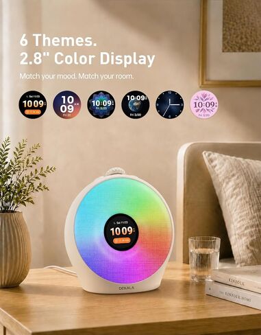 Dekala Sunrise Alarm Clock for Heavy Sleepers with Pulse Wake, Sunset Sound Machine with Breathing Ambient Light, Loud Alarm for Bedrooms, Wake Up Light, Digital Color Display & 7 Themes, No App in Saudi Arabia