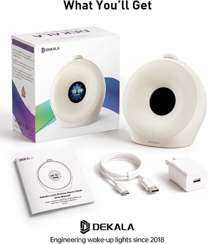 Dekala Sunrise Alarm Clock for Heavy Sleepers with Pulse Wake, Sunset Sound Machine with Breathing Ambient Light, Loud Alarm for Bedrooms, Wake Up Light, Digital Color Display & 7 Themes, No App in Saudi Arabia
