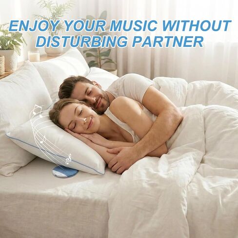 2026 Mini Bluetooth Pillow Speaker for Sleeping, Under Pillow Speaker with Built-in White Noise & Pink Noise Sound Machine, 48H Playtime, 3 Timers, Stereo Bass Private Sleep Audio (Blue) in Kuwait