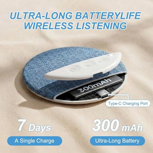 2026 Mini Bluetooth Pillow Speaker for Sleeping, Under Pillow Speaker with Built-in White Noise & Pink Noise Sound Machine, 48H Playtime, 3 Timers, Stereo Bass Private Sleep Audio (Blue) in Kuwait