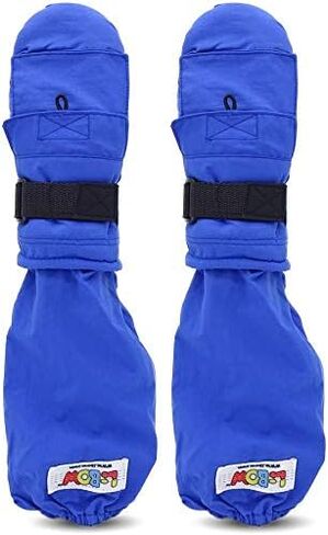 L-Bow Kids Mittens + Bungee Pocket Style for Hand Warmers + Waterproof Stay On Design + Cold Weather 3M Thinsulate Material + Winter Toddler Mittens for Snow (Blue, Small) in Saudi Arabia