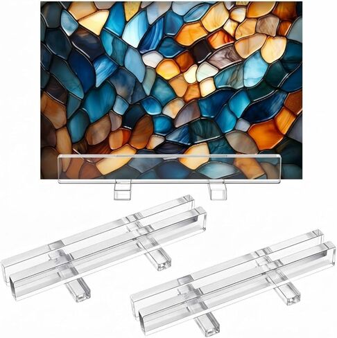 AceOrbit 2 Pcs Display Stand Tile Display Stand for Art Panels Picture Photos Plaques and Warm Glass Art Creations Collectibles Ceramic Tiles Office Trade Show Office, or Gallery(Black,Metal) in Kuwait