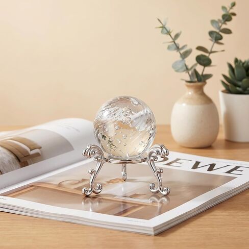 20 Pcs Silver Crystal Ball Stand for Displaying Crystal Glass and Natural Rocks, Sphere Display Holder, for Displaying 40-80mm Sphere Crystals Globe Balls Decorative Rock Stone Egg, Easter Egg Display Stand for Party in Saudi Arabia