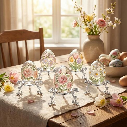 20 Pcs Silver Crystal Ball Stand for Displaying Crystal Glass and Natural Rocks, Sphere Display Holder, for Displaying 40-80mm Sphere Crystals Globe Balls Decorative Rock Stone Egg, Easter Egg Display Stand for Party in Saudi Arabia