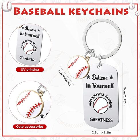 Unittype 36 Pcs Softball/Baseball Gifts Bracelets with Keychains and Motivational Card Religious Gifts Bulk for Team Player in Kuwait