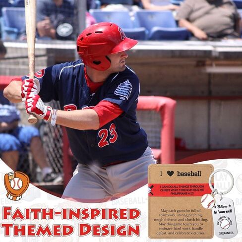Unittype 36 Pcs Softball/Baseball Gifts Bracelets with Keychains and Motivational Card Religious Gifts Bulk for Team Player in Kuwait