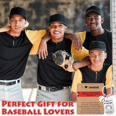 Unittype 36 Pcs Softball/Baseball Gifts Bracelets with Keychains and Motivational Card Religious Gifts Bulk for Team Player in Kuwait