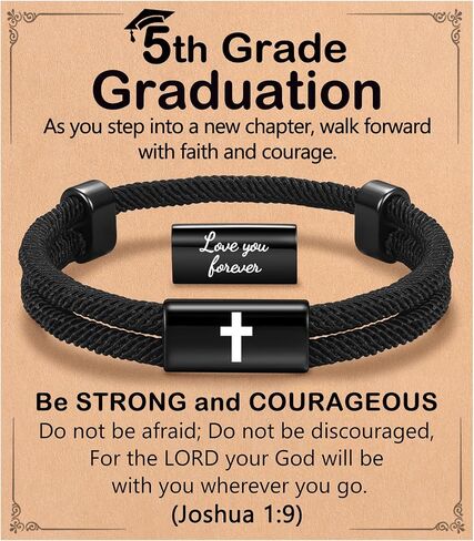 Graduation Gifts for Boys, Cross Bracelet Adjustable for Pre K, Kindergarten, 5th & 8th Grade in Kuwait