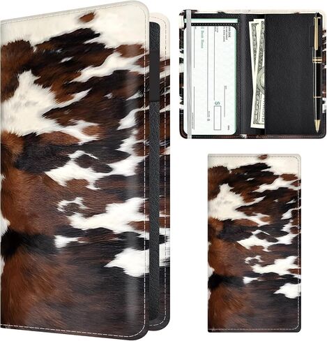 Checkbook Cover for Personal Checkbook, Cute PU Leather Check Book for Women & Men, Slim Checkbook Holder with Pen Holder and Built-in Clear Plastic Divider Constitution American Flag in Saudi Arabia