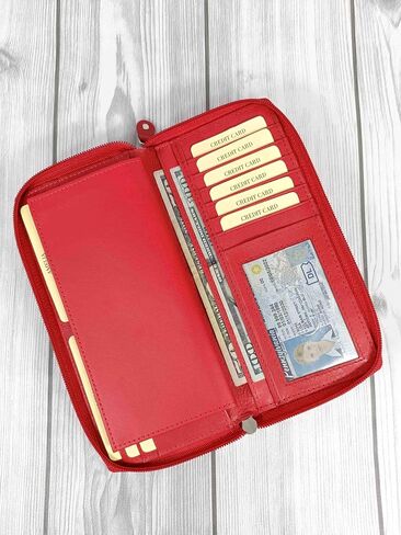 Paul Walter Genuine Leather Checkbook Cover – RFID Blocking Wallet with Credit Card Slots & Long Checkbook Holder in Saudi Arabia