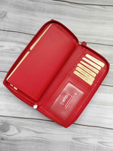Paul Walter Genuine Leather Checkbook Cover – RFID Blocking Wallet with Credit Card Slots & Long Checkbook Holder in Saudi Arabia