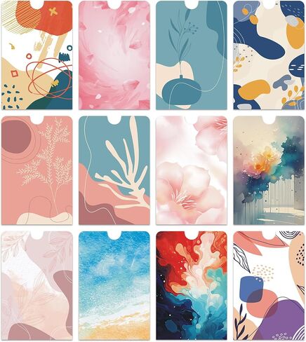 Floral Design RFID Blocking Sleeves, CreditCard Protector Set 12 Pack, Identity Theft Protection in Saudi Arabia