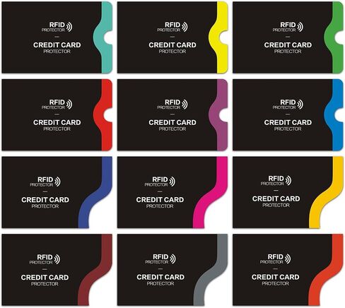 Floral Design RFID Blocking Sleeves, CreditCard Protector Set 12 Pack, Identity Theft Protection in Kuwait