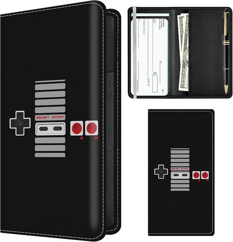 Checkbook Cover for Personal Checkbook, Cute PU Leather Check Book for Women & Men, Slim Checkbook Holder with Pen Holder and Built-in Clear Plastic Divider Rainbow Pup Paws in Saudi Arabia