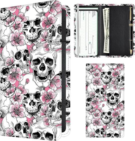 Checkbook Cover for Personal Checkbook, Cute PU Leather Check Book for Women & Men, Slim Checkbook Holder with Pen Holder and Built-in Clear Plastic Divider Rainbow Pup Paws in Saudi Arabia