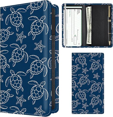 Checkbook Cover for Personal Checkbook, Cute PU Leather Check Book for Women & Men, Slim Checkbook Holder with Pen Holder and Built-in Clear Plastic Divider Rainbow Pup Paws in Saudi Arabia