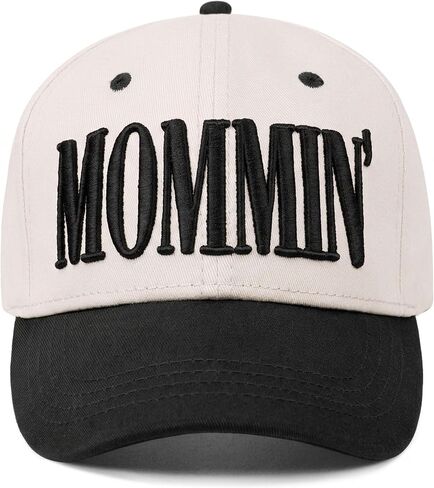 Mommin Trucker Hat for Women, Vintage Two-Tone mom hat with Mommin 3D Embroidery, New Mom Gifts Mothers Day Outfits in Saudi Arabia