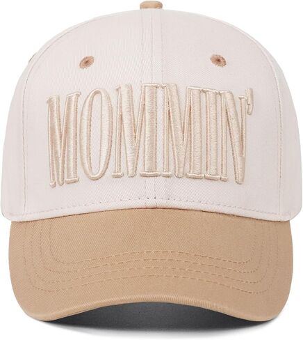 Mommin Trucker Hat for Women, Vintage Two-Tone mom hat with Mommin 3D Embroidery, New Mom Gifts Mothers Day Outfits in Saudi Arabia