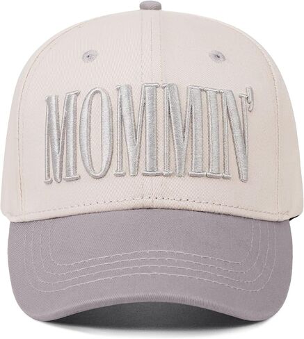 Mommin Trucker Hat for Women, Vintage Two-Tone mom hat with Mommin 3D Embroidery, New Mom Gifts Mothers Day Outfits in Saudi Arabia