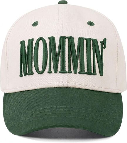 Mommin Trucker Hat for Women, Vintage Two-Tone mom hat with Mommin 3D Embroidery, New Mom Gifts Mothers Day Outfits in Saudi Arabia