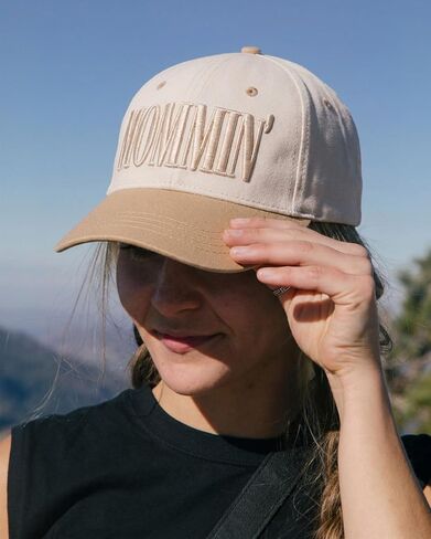 Mommin Trucker Hat for Women, Vintage Two-Tone mom hat with Mommin 3D Embroidery, New Mom Gifts Mothers Day Outfits in Saudi Arabia