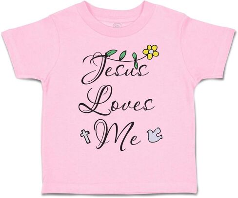 Toddler T-Shirt Jesus Loves Me Christian Jesus Jesus Cross Boy & Girl Clothes in Saudi Arabia