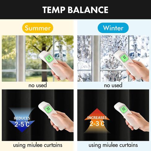MIULEE Blackout Curtains 4 Panels Sets Black 63 Inch Length, Top and Bottom Rod Pocket Room Darkening Curtains for Bedroom Windows, 4 Pack Solid Thermal Insulated Light Blocking Curtain Drapes in Kuwait